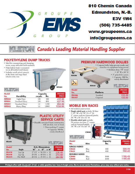 PROMOTIONS SUR ÉQUIPEMENTS DE MANUTENTION